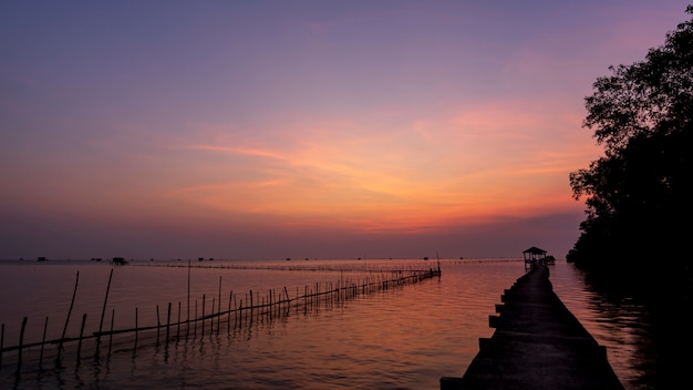 Sunrise at Bangtaboon Bay, beautiful light, Landscape