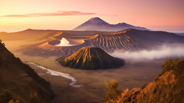 sunrise in the Bromo mountain Java Indonesia