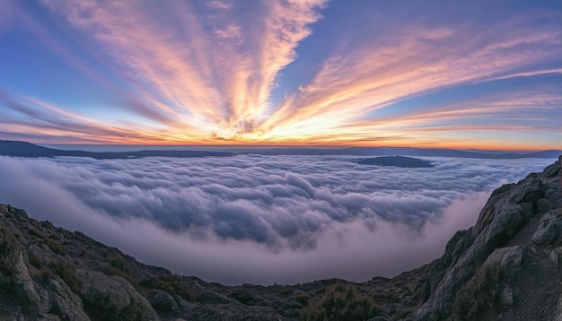 Photo sunrise above the clouds