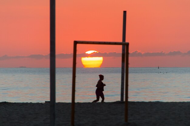 Sunrise at Copacabana Beach in Rio de Janeiro Brazil