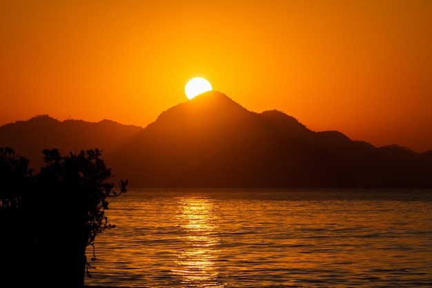 Sunrise at Copacabana Beach in Rio de Janeiro Brazil