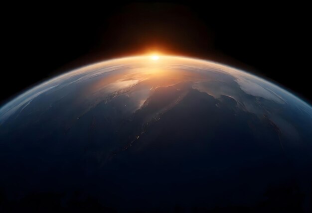 Sunrise over the Earth from space