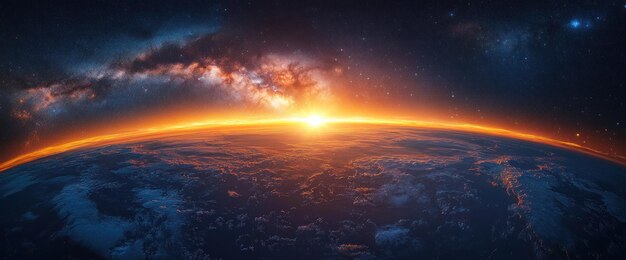 Photo sunrise from space