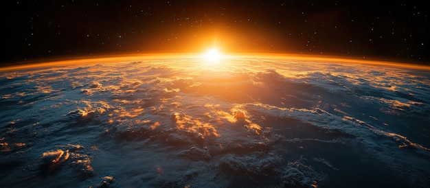 Photo sunrise from space