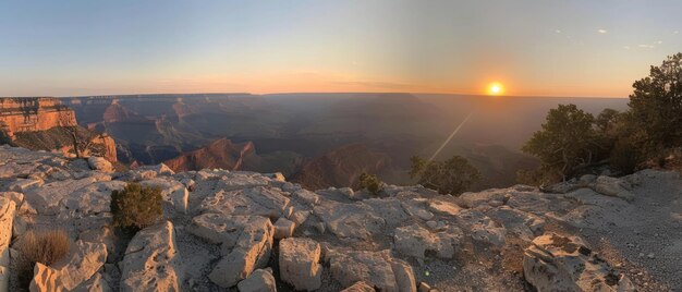 Sunrise over the Grand Canyon USA painting the sky in hues of gold