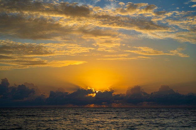 Sunrise over the Indian Ocean on the island of Zanzibar, Tanzania, Africa