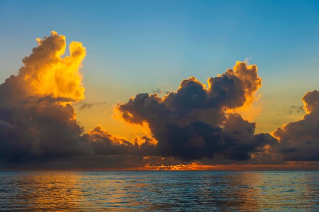 Sunrise over the Indian Ocean on the island of Zanzibar Tanzania Africa