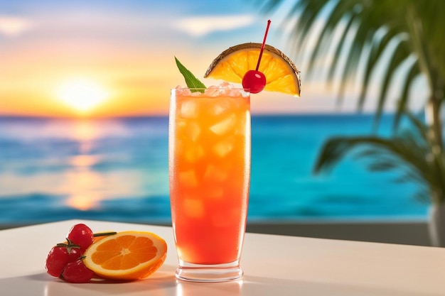 Sunrise is a cocktail made of tequila orange juice and grenadine syrup