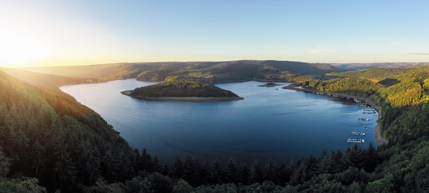 Sunrise at the Lake Rursee, Eifel Germany