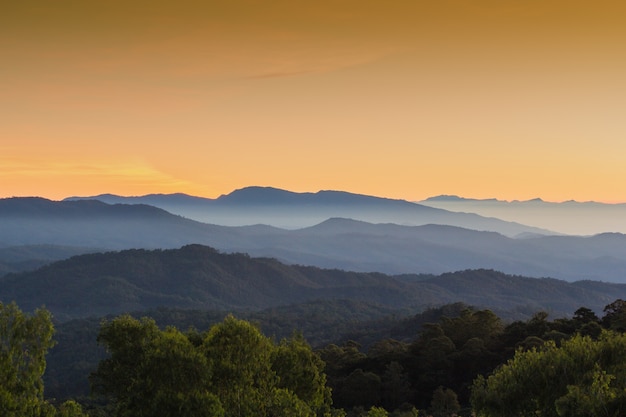 Sunrise landscape at the mountain