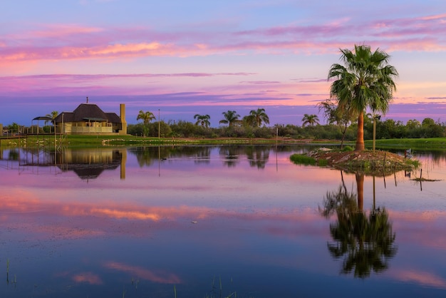 Sunrise above Lapa Lange Game Lodge near Mariental in Namibia