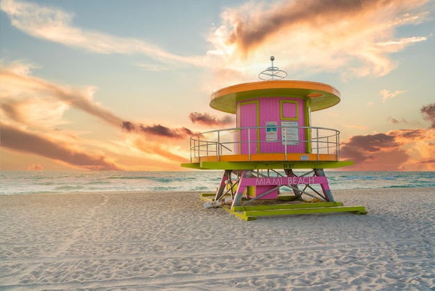 Sunrise on the Miami Beach Florida USA