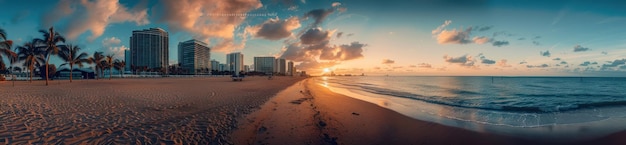 Photo sunrise over miami beach