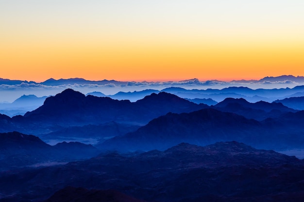 Sunrise at the mount Sinai Sinai peninsula Egypt