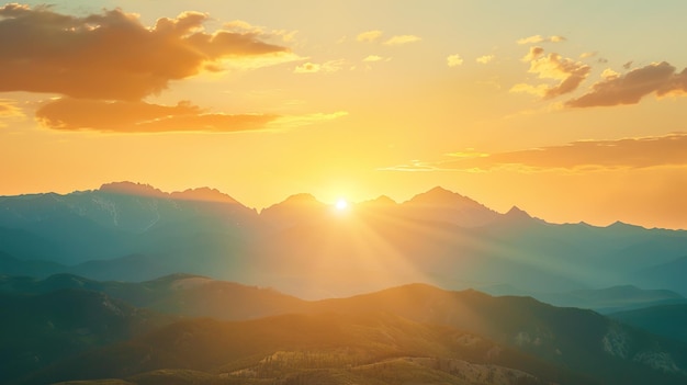 Sunrise over a mountain range wallpaper ar 169 Job ID 5391494bdb8346268e2ab321a9ede652