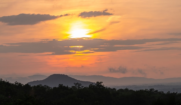 Sunrise over the mountain.