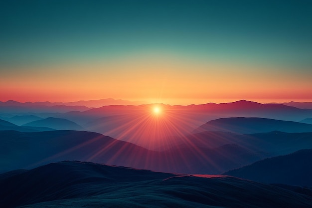 Sunrise over mountains a symbol of new beginnings hope and triumph dawn of a new day victory