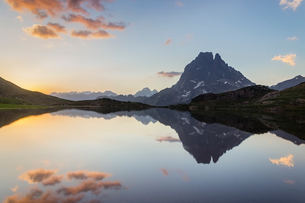 Sunrise in the Pyrenees, Lac Gentau, France