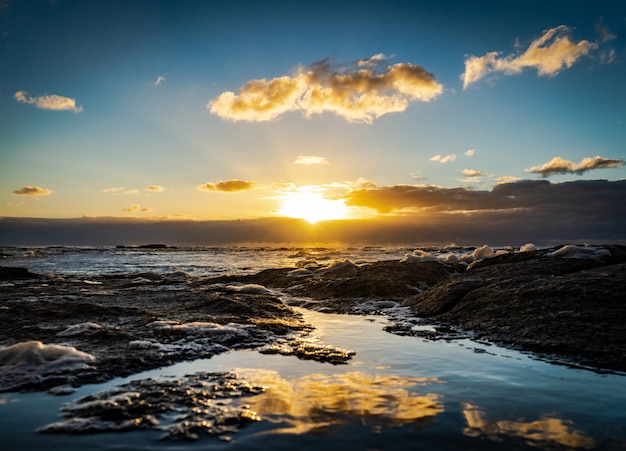 sunrise and rocks