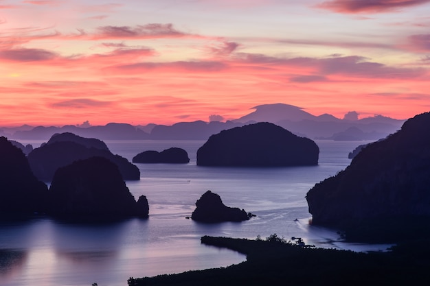 Sunrise at Samed Nangshe in Phang Nga province at Thailand