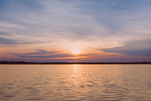 Sunrise in the sea, beautiful sunrise above the sea landscape background