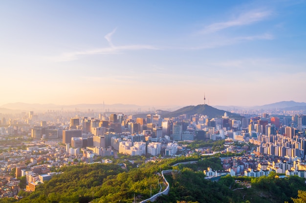 Sunrise of Seoul City Skyline, South Korea