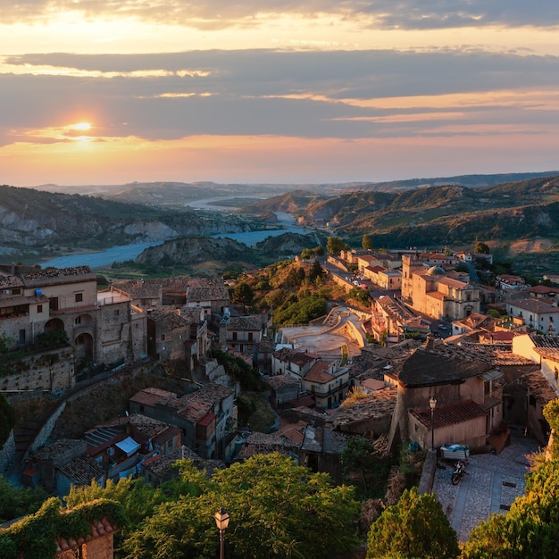 Sunrise Stilo village Calabria Italy