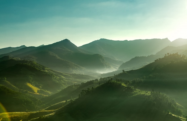 Sunrise view in the morning at the mountains