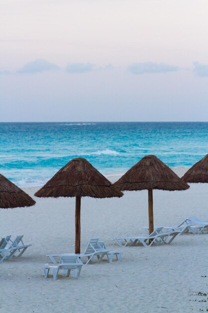 Sunset over the beach on Caribbean Sea.