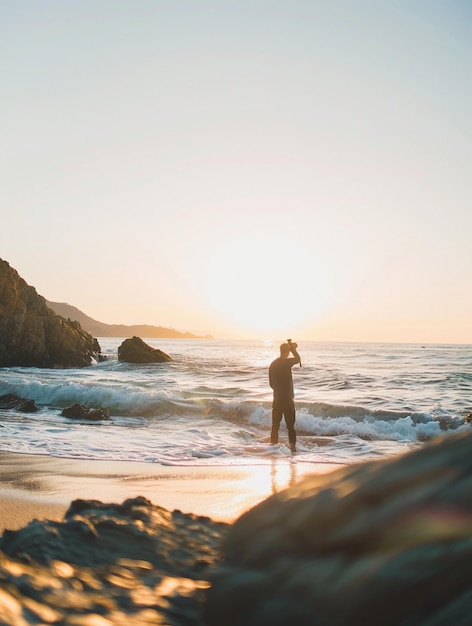 Photo sunset beach photography capturing serene ocean moments