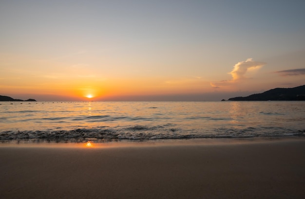 Sunset beach sea landscape water wave beautiful