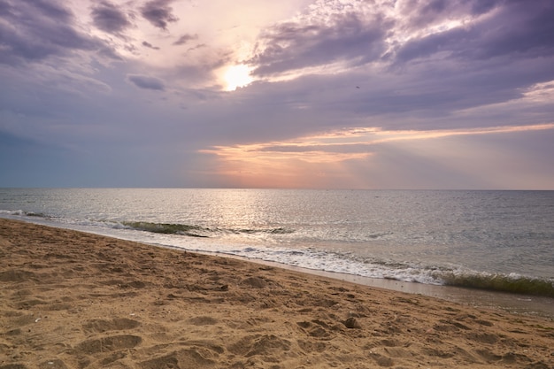 Sunset and beach sunset shoot. Dramatic sky with clouds