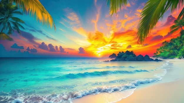 Sunset on the beach wallpapers