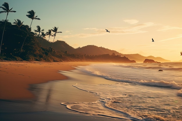 sunset on the beach