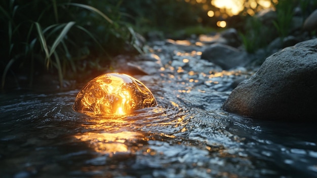 a sunset by the water