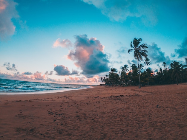 Sunset in the caribbean beach