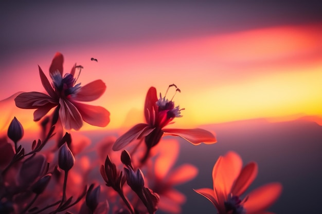 sunset and cloud a macro photography detailed closeup of the flowers