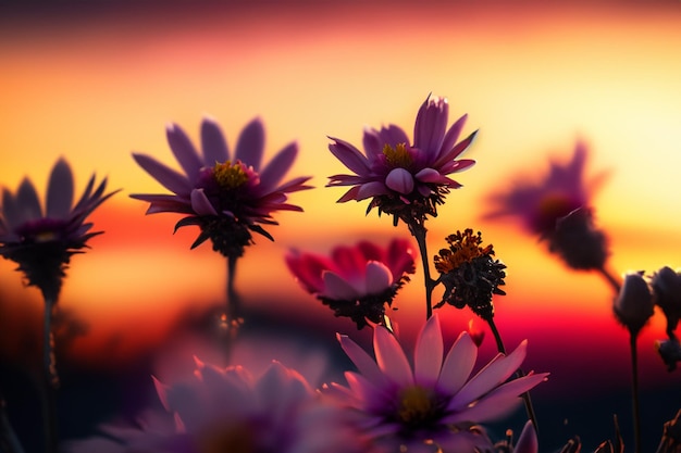 sunset and cloud a macro photography detailed closeup of the flowers