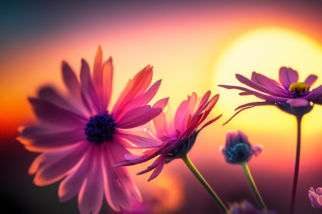 sunset and cloud a macro photography detailed closeup of the flowers