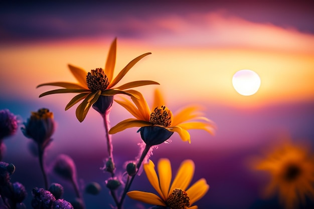 sunset and cloud a macro photography detailed closeup of the flowers