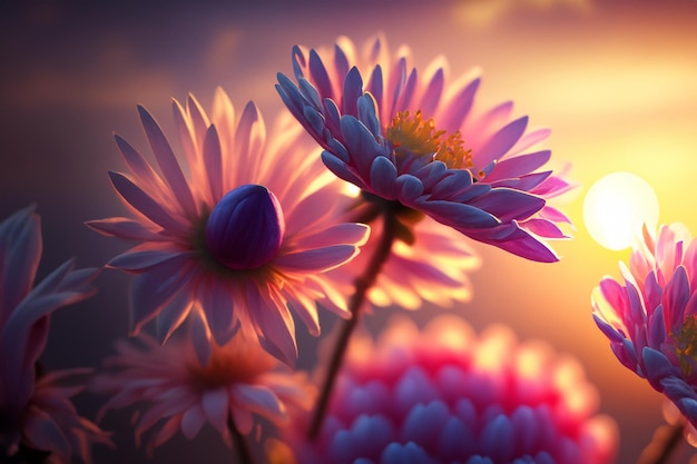 sunset and cloud a macro photography detailed closeup of the flowers