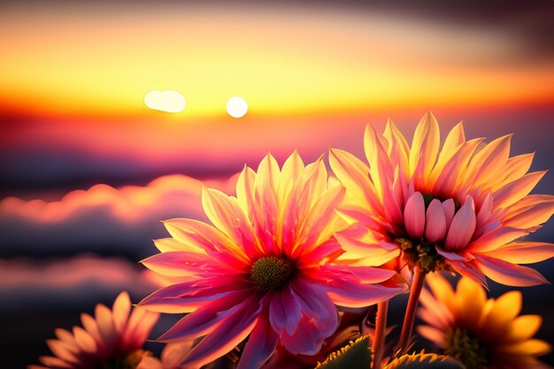 sunset and cloud a macro photography detailed closeup of the flowers