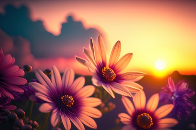 sunset and cloud a macro photography detailed closeup of the flowers