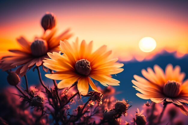 sunset and cloud a macro photography detailed closeup of the flowers