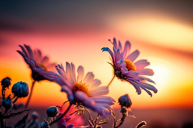 sunset and cloud a macro photography detailed closeup of the flowers