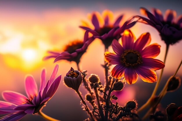 sunset and cloud a macro photography detailed closeup of the flowers