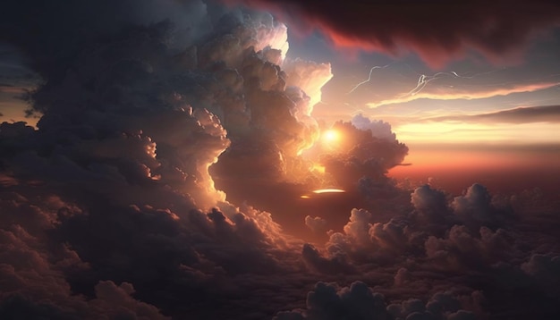 Sunset in clouds