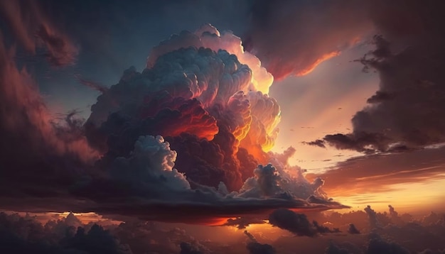 Sunset in clouds