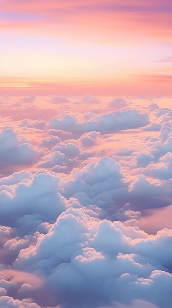 Sunset Cloudscape View from Airplane Window