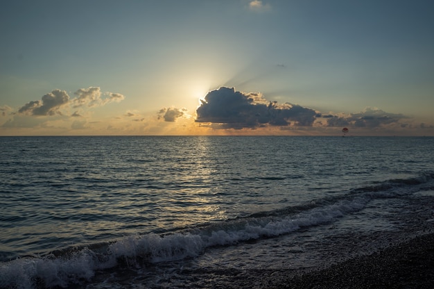 Sunset at the coast of Black Sea